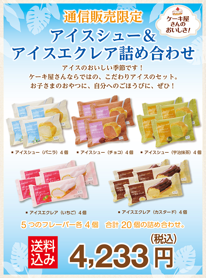 銀座コージーコーナー アイスシュー&アイスエクレア詰め合わせ