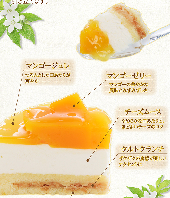 爽やかマンゴーレアチーズ(5号)